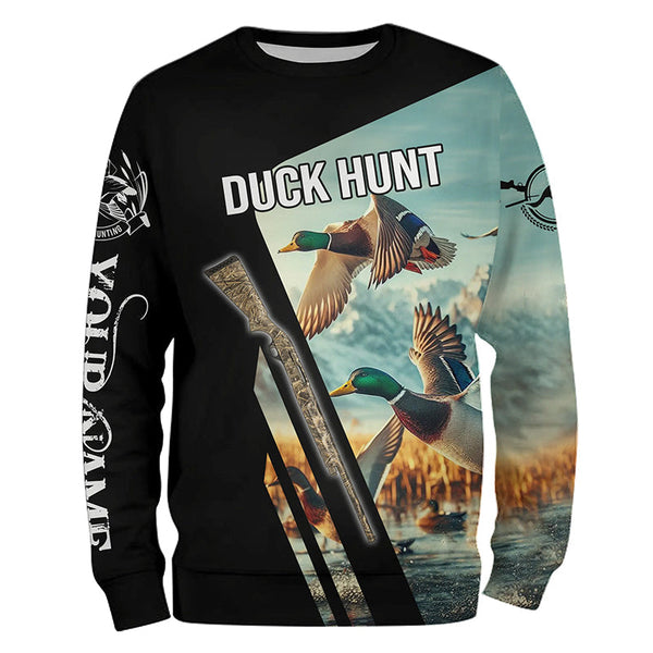 Maxcorners Mallard Duck Hunting Custom Name Shirt 3D All Over Printed Clothes