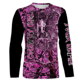 Maxcorners Pink Camo Deer Hunting Customize Name 3D Shirts