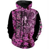 Maxcorners Pink Camo Deer Hunting Customize Name 3D Shirts