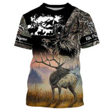 Maxcorners Elk Hunting Customize Name 3D Shirts