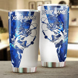 Maxcorners Walleye Fishing Blue Sea camo Stainless Steel Fishing Tumbler Customize Name