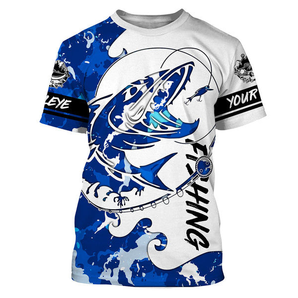 Maxcorners Walleye Fishing Skeleton Customize Name 3D Shirts