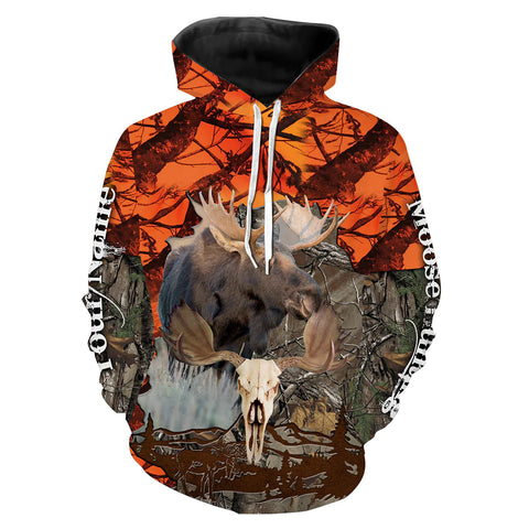 Maxcorners Moose Hunting Orange Camouflage Shirts Personalized Hunting Gift