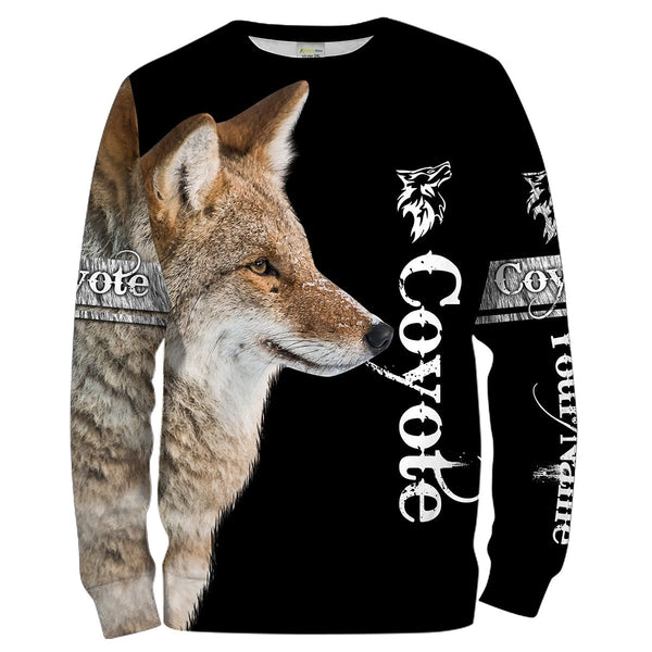 Maxcorners Coyote Hunting Predator Hunter Custom Name Shirt 3D All Over Printed Clothes