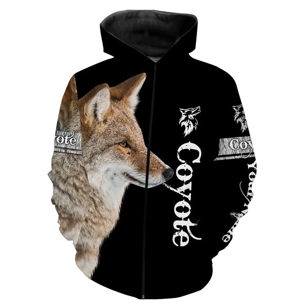 Maxcorners Coyote Hunting Predator Hunter Custom Name Shirt 3D All Over Printed Clothes