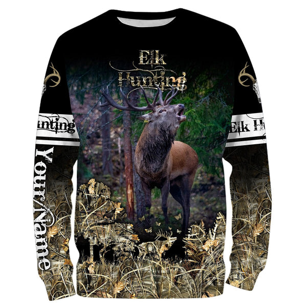 Maxcorners Custom Name Elk Hunting Shirt 3D All Over Printed Clothes