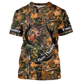 Maxcorners Bow Hunting Deer Grim Reaper Camouflage Custom Name Shirt 3D All Over Printed Clothes