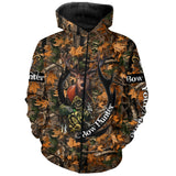 Maxcorners Bow Hunting Deer Grim Reaper Camouflage Custom Name Shirt 3D All Over Printed Clothes