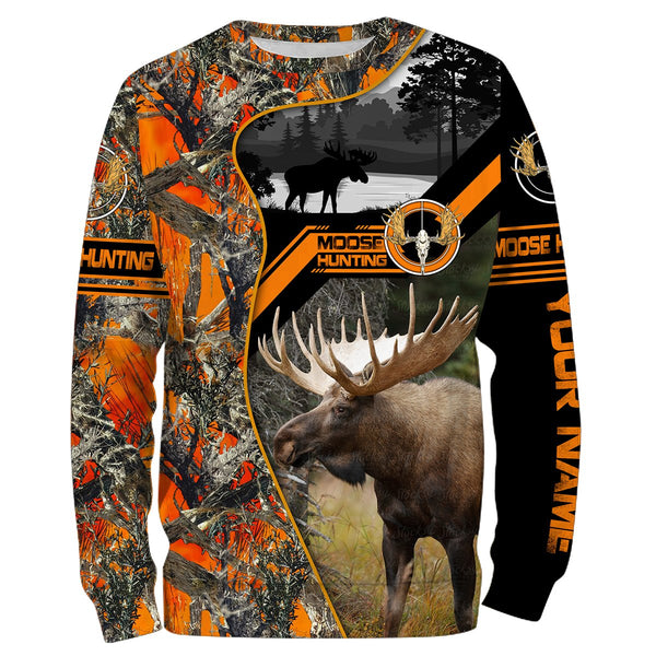 Maxcorners Custom Name Moose Hunting 3D All Over Printed Clothes