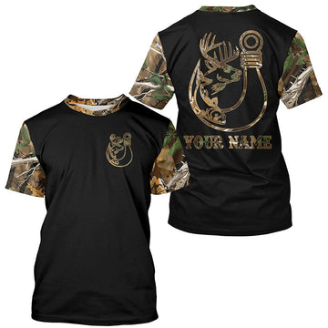Maxcorners Hunting and Fishing camouflage symbol custom name all over print Shirts Personalized gift MT2108
