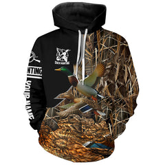 Maxcorners Best Duck Hunting Waterfowl Camo Custom Name Shirts for Duck Hunter, Personalized Hunting Gifts LM2608
