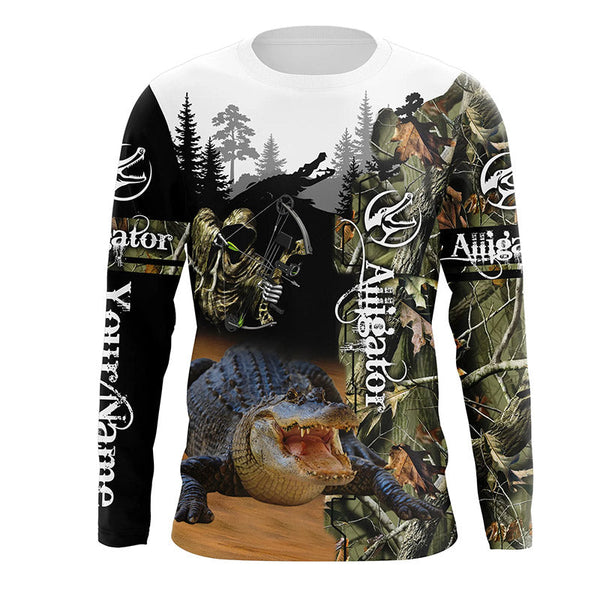Maxcorners Alligator Hunting Grim Reaper Customize Name 3D Shirts