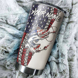 Maxcorners American Flag Walleye Fishing Stainless Steel Fishing Tumbler Customize Name