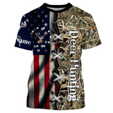 Maxcorners Custom Name Deer Hunting American Flag Camo 3D All Over Printed Clothes