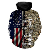 Maxcorners Custom Name Deer Hunting American Flag Camo 3D All Over Printed Clothes