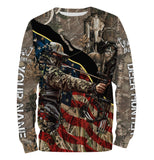 Maxcorners Custom Name Archery Bow Hunting American Flag Deer Shirt 3D All Over Printed Clothes