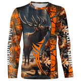 Maxcorners Elk Hunting Orange Camouflage Custom Name Shirt 3D All Over Printed Clothes