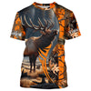 Maxcorners Elk hunting Orange camouflage custom Name all over print Shirts, Personalized gifts for hunter LM2608