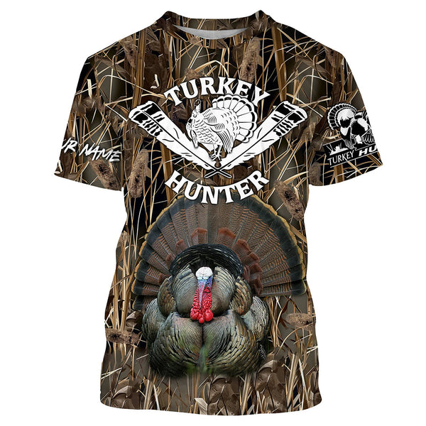 Maxcorners Personalized Turkey Hunting Camouflage Custom Name All Over Print Shirt, Hunting Gifts