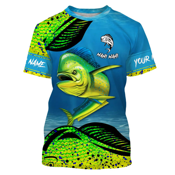 Maxcorners Customized Name Mahi Mahi Dorado Fishing 3D Shirts