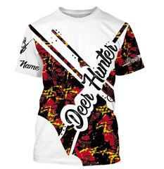 Maxcorners Beautiful Deer Hunting Camo Customize Name 3D All Over Printed Shirts, Gifts for Deer Hunters LM2608