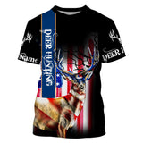 Maxcorners Custom Name Deer hunting American Flag Patriot 3D All Over Printed Clothes