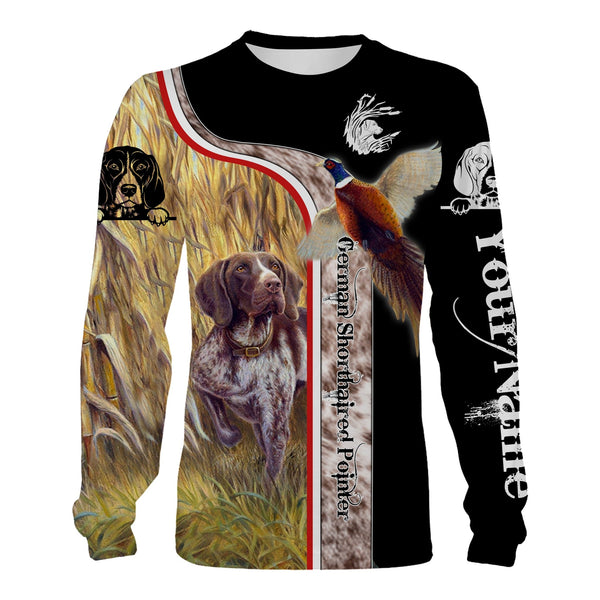 Maxcorners Pheasant Hunting Dog German Shorthaired Customize Name 3D Shirts