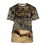 Maxcorners Elk Hunting Customize Name 3D Shirts