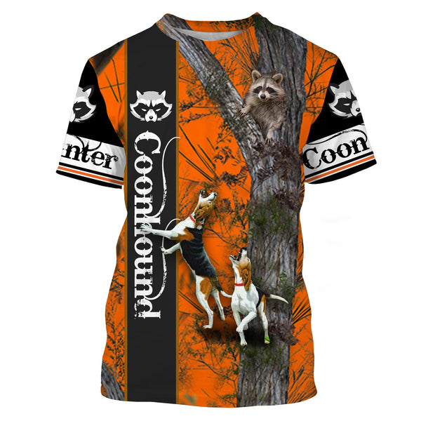Maxcorners Raccoon Hunting Coonhound Customize Name 3D Shirts