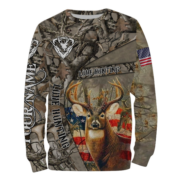 Maxcorners Custom Name US White-tailed Deer Hunting Camouflage 3D All Over Printed Clothes