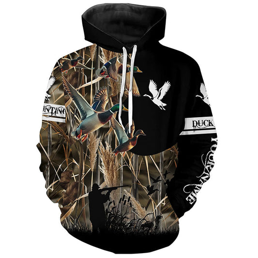 Maxcorners Personalized Duck Hunting Waterfowl Camo Shirts for Men, Kid, Duck Hunting clothes, hunting gifts LM2608