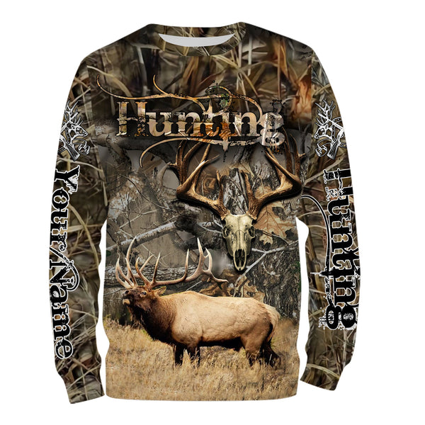 Maxcorners Custom Name Elk Hunting Shirt 3D All Over Printed Clothes