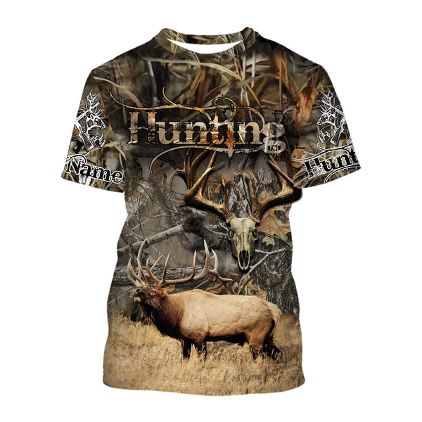 Maxcorners Custom Name Elk Hunting Shirt 3D All Over Printed Clothes
