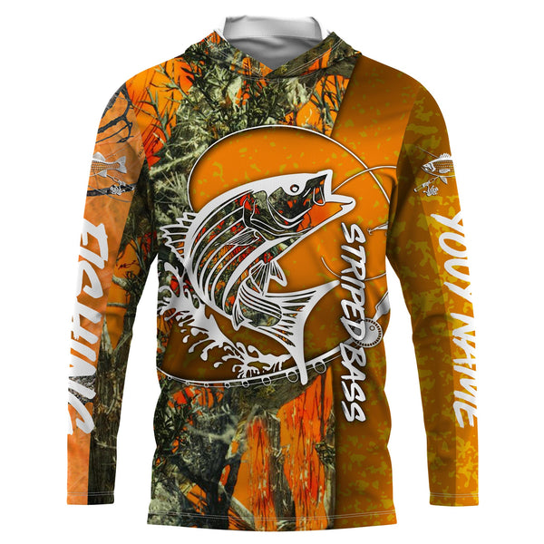 Maxcorners Striped Bass Halloween Fishing Customize Name 3D Shirts