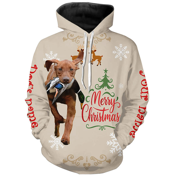 Maxcorners Christmas Vizsla Hunting Dog Custom Name Shirts, Gifts For | Duck