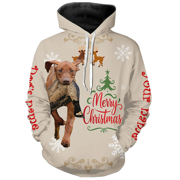 Maxcorners Christmas Vizsla Hunting Dog Custom Name Shirts, Gifts For | Goose