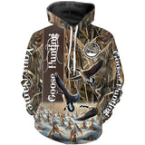 Maxcorners Goose Hunting Waterfowl Camo Custom Name Shirts, Goose Hunting Shirt, Gift For Hunter