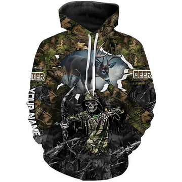 Maxcorners Deer Hunting Grim Reaper Camouflage Shirts for Deer Hunters, Personalized Hunting Shirts LM2608