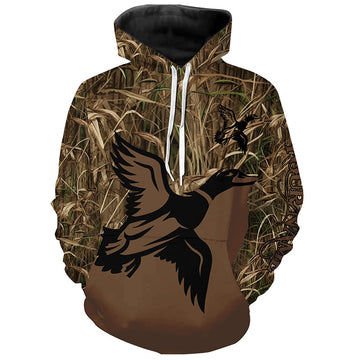 Maxcorners Duck Hunting Waterfowl Camo Customized Name Shirts for Adult and Kid, Personalized Duck Hunting Gifts LM2608