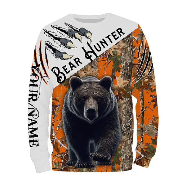 Maxcorners Bear Hunting Camouflage Custom Name All Over Print Shirts, Bear Hunting Shirt, Gift For Hunter