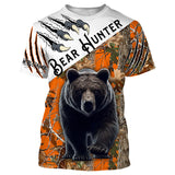 Maxcorners Bear Hunting Camouflage Custom Name All Over Print Shirts, Bear Hunting Shirt, Gift For Hunter