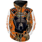 Maxcorners Bear Hunting Orange Camouflage Custom Name All Over Print Shirts, Bear Hunting Shirt, Gift For Hunter