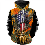 Maxcorners Deer Hunting Orange Camo Customize Name 3D Shirts