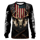 Maxcorners Hunting Legend American Flag Customize Name 3D Shirts