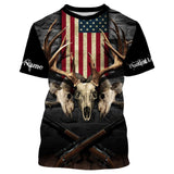 Maxcorners Hunting Legend American Flag Customize Name 3D Shirts