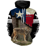 Maxcorners Coyote Hunting Texas Flag Custom Name Shirt 3D All Over Printed Clothes