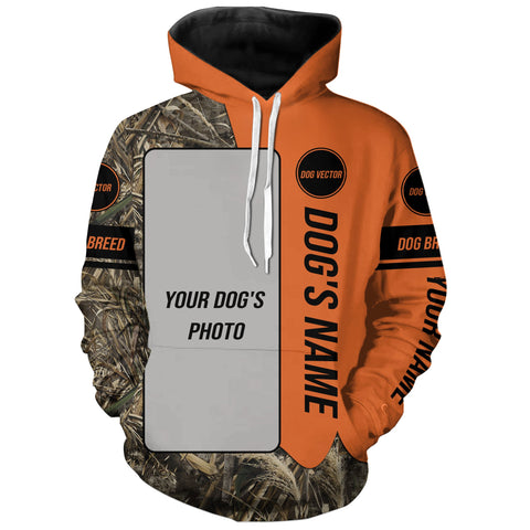 Max Corners Custom Name and Photo Hunting Dog Personalized 3D All Over Printed Hoodie