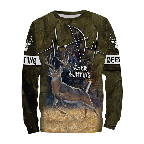 Maxcorners Custom Name Deer Hunting Shirt 3D All Over Printed Clothes