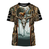 Maxcorners Whitetail Deer Hunting Camouflage Custom Name All Over Print Shirts, Deer Hunting Gifts