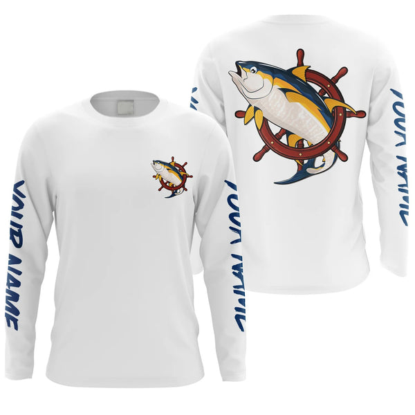 Maxcorners Yellowfin Tuna Fishing Boat Steering Wheel Customize Name 3D Shirts